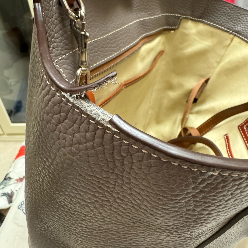 Dooney and bourke cambridge pebble grain shopper taupe/elephant - Picture 6 of 7